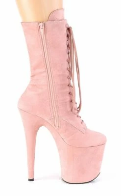 Pleaser FLAMINGO-1050FS Baby Pink Faux Suede Mid Calf Boots Pole Shoes 11 Pleaser FLAMINGO-1050FS Baby Pink Faux Suede Mid Calf Boots Pole Shoes