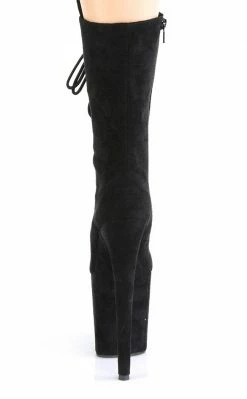 Pleaser FLAMINGO-1050FS Black Faux Suede Mid Calf Boots