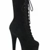 Pleaser FLAMINGO-1050FS Black Faux Suede Mid Calf Boots 1 Pleaser FLAMINGO-1050FS Black Faux Suede Mid Calf Boots