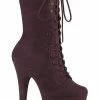 Pleaser FLAMINGO-1050FS Brown Faux Suede Mid Calf Boots 1 Pleaser FLAMINGO-1050FS Brown Faux Suede Mid Calf Boots