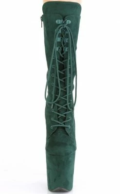 Pleaser FLAMINGO-1050FS Emerald Green Faux Suede Mid Calf Boots
