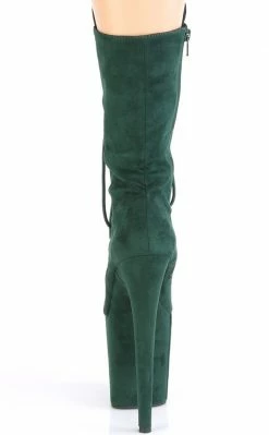 Pleaser FLAMINGO-1050FS Emerald Green Faux Suede Mid Calf Boots