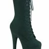 Pleaser FLAMINGO-1050FS Emerald Green Faux Suede Mid Calf Boots