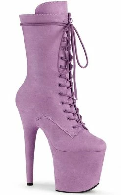 Pleaser FLAMINGO-1050FS Lilac Faux Suede Mid Calf Boots