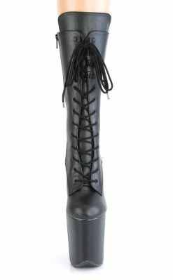 Pleaser FLAMINGO-1050WR Black Matte Faux Leather Boots Pole Shoes