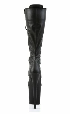 Pleaser Pole Shoes FLAMINGO-2023 Black Matte Knee High Boots
