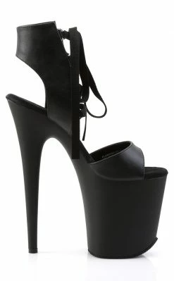 Pleaser Pole Shoes FLAMINGO-800-14 Black Matte Heels