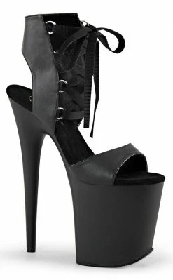 Pleaser Pole Shoes FLAMINGO-800-14 Black Matte Heels