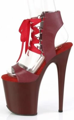 Pleaser FLAMINGO-800-14 Burgundy Peeptoe Heels