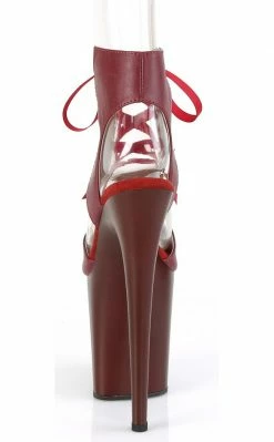 Pleaser FLAMINGO-800-14 Burgundy Peeptoe Heels