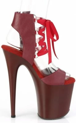 Pleaser FLAMINGO-800-14 Burgundy Peeptoe Heels