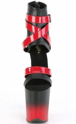 Pleaser FLAMINGO-800-15 Black & Red Matte Ombre Heels
