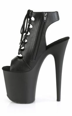 Pleaser FLAMINGO-800-20 Black Matte Peep Toe Heels