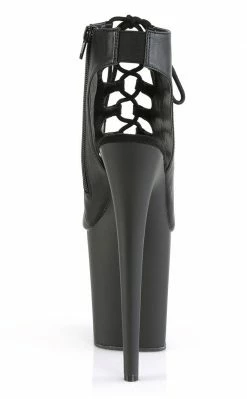 Pleaser FLAMINGO-800-20 Black Matte Peep Toe Heels