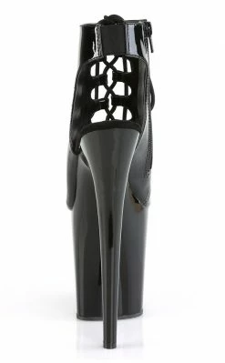 Pleaser Pole Shoes FLAMINGO-800-20 Black Patent Peep Toe Heels