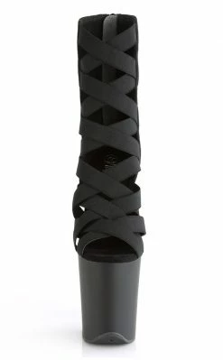 Pleaser FLAMINGO-800-24 Strappy Black Heels