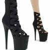 Pleaser FLAMINGO-800-24 Strappy Black Heels