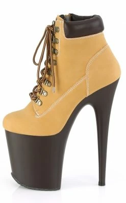 Pleaser FLAMINGO-800TL-02 Tan Nubuck Faux Leather Platform Heels Pole Shoes 9 Pleaser FLAMINGO-800TL-02 Tan Nubuck Faux Leather Platform Heels Pole Shoes