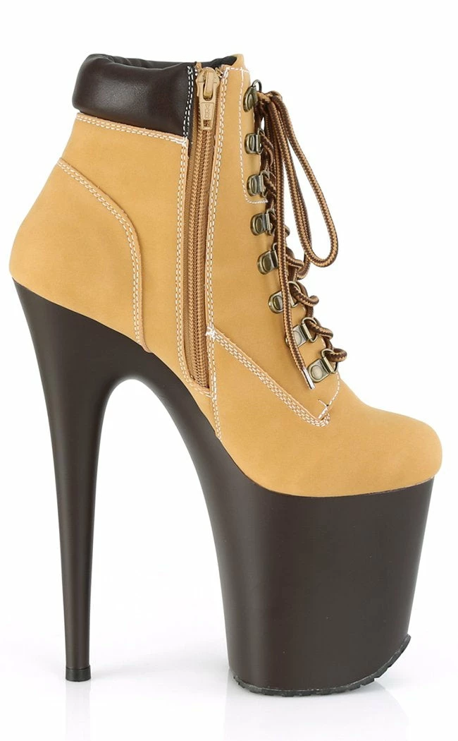 Pleaser FLAMINGO-800TL-02 Tan Nubuck Faux Leather Platform Heels Pole Shoes 7 Pleaser FLAMINGO-800TL-02 Tan Nubuck Faux Leather Platform Heels Pole Shoes