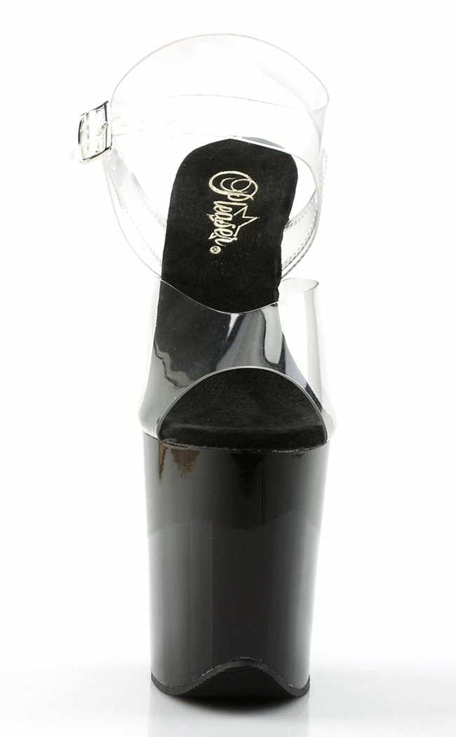 Pleaser FLAMINGO-808 Clear & Black Heels 4 Pleaser FLAMINGO-808 Clear & Black Heels