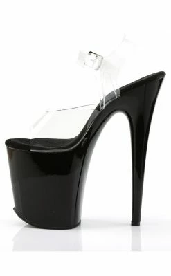 Pleaser FLAMINGO-808 Clear & Black Heels 9 Pleaser FLAMINGO-808 Clear & Black Heels