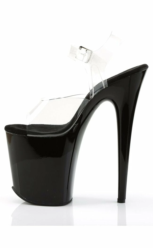 Pleaser FLAMINGO-808 Clear & Black Heels 5 Pleaser FLAMINGO-808 Clear & Black Heels