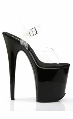 Pleaser FLAMINGO-808 Clear & Black Heels 11 Pleaser FLAMINGO-808 Clear & Black Heels