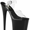 Pleaser FLAMINGO-808 Clear & Black Heels 1 Pleaser FLAMINGO-808 Clear & Black Heels