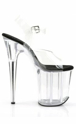 Pleaser FLAMINGO-808 Clear With Black Heels