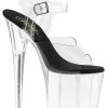 Pleaser FLAMINGO-808 Clear With Black Heels