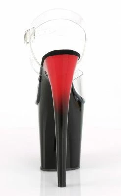 Pleaser Pole Shoes FLAMINGO-808BR Clear/Red-Black Heels 10 Pleaser Pole Shoes FLAMINGO-808BR Clear/Red-Black Heels