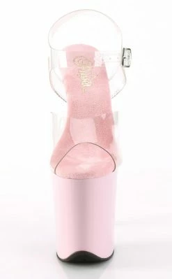 Pleaser FLAMINGO-808C Clear/Baby Pink Heels