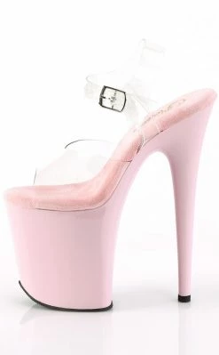 Pleaser FLAMINGO-808C Clear/Baby Pink Heels