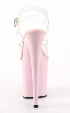 Pleaser FLAMINGO-808C Clear/Baby Pink Heels