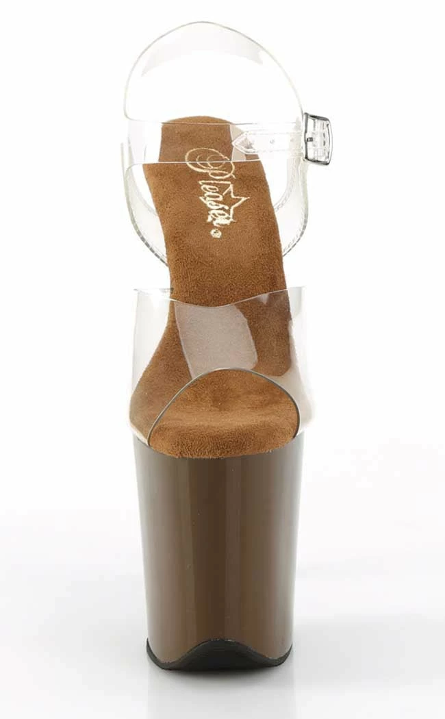 Pleaser FLAMINGO-808C Clear/Mocha Heels 4 Pleaser FLAMINGO-808C Clear/Mocha Heels