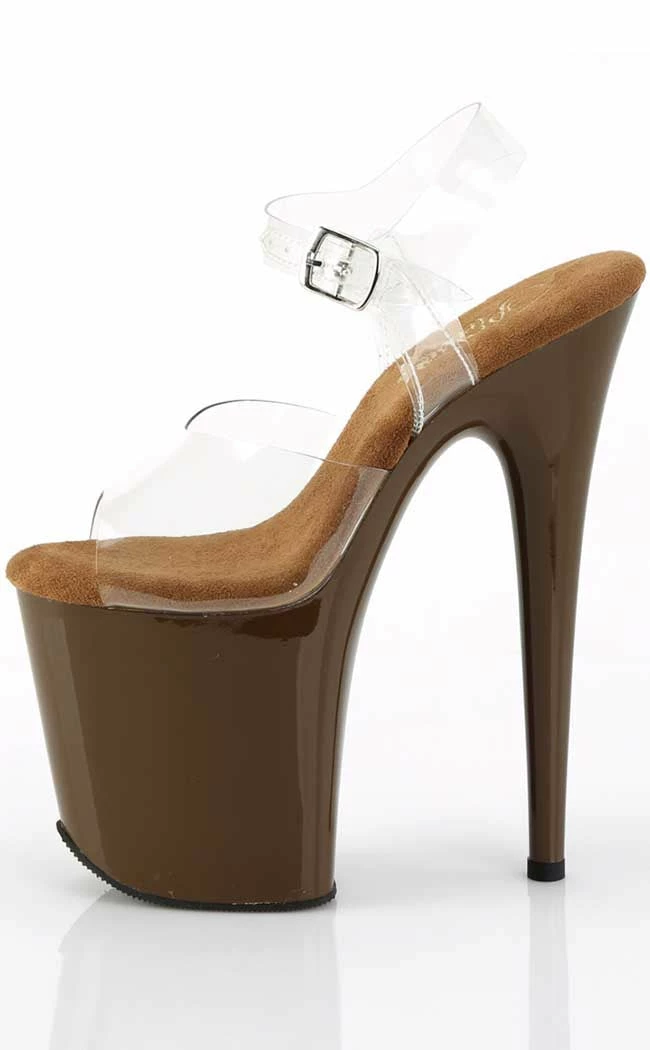 Pleaser FLAMINGO-808C Clear/Mocha Heels 5 Pleaser FLAMINGO-808C Clear/Mocha Heels