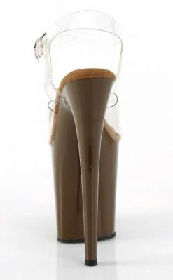 Pleaser FLAMINGO-808C Clear/Mocha Heels 10 Pleaser FLAMINGO-808C Clear/Mocha Heels
