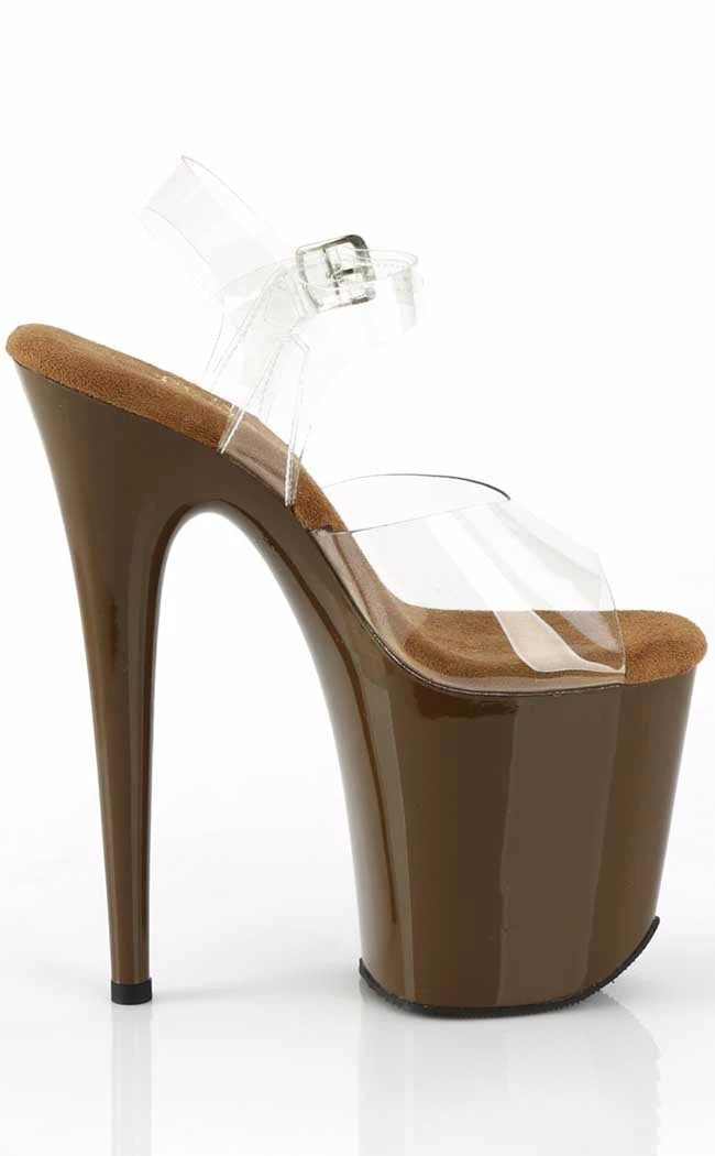 Pleaser FLAMINGO-808C Clear/Mocha Heels 7 Pleaser FLAMINGO-808C Clear/Mocha Heels