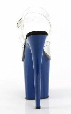 Pleaser Pole Shoes FLAMINGO-808C Clear/Royal Blue Heels 10 Pleaser Pole Shoes FLAMINGO-808C Clear/Royal Blue Heels