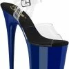 Pleaser Pole Shoes FLAMINGO-808C Clear/Royal Blue Heels
