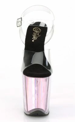Pleaser Pole Shoes FLAMINGO-808HGI Baby Pink Hologram Heels