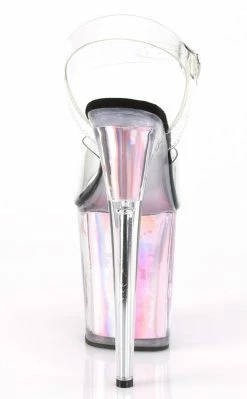 Pleaser Pole Shoes FLAMINGO-808HGI Baby Pink Hologram Heels