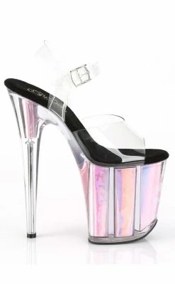 Pleaser Pole Shoes FLAMINGO-808HGI Baby Pink Hologram Heels