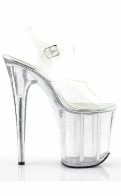 Pleaser FLAMINGO-808MMG Clear Glitter Heels