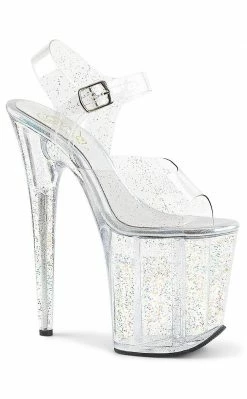 Pleaser FLAMINGO-808MMG Clear Glitter Heels