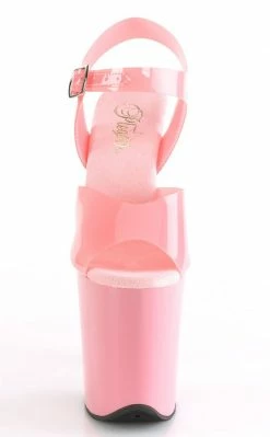 Pleaser FLAMINGO-808N Jelly-like High Heels In Baby Pink Pole Shoes