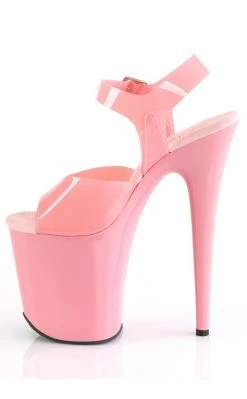 Pleaser FLAMINGO-808N Jelly-like High Heels In Baby Pink Pole Shoes