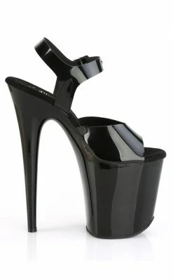 Pleaser FLAMINGO-808N Jelly-like High Heels In Black Pole Shoes