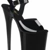 Pleaser FLAMINGO-808N Jelly-like High Heels In Black Pole Shoes