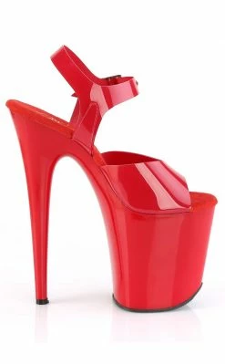 Pleaser Pole Shoes FLAMINGO-808N Jelly-like High Heels In Red